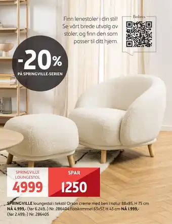 Bohus Springville. loungestol tilbud