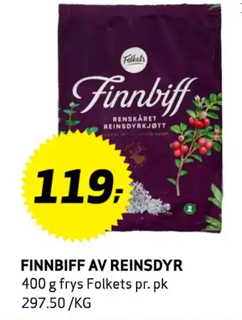 Bunnpris Finnbiff av reinsdyr tilbud