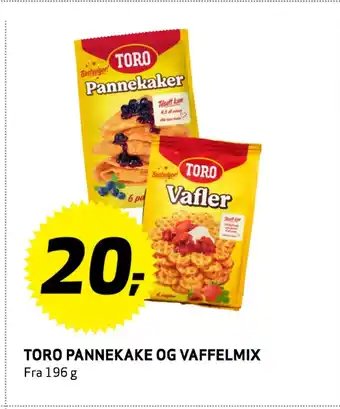 Bunnpris Toro pannekake og vaffelmix tilbud