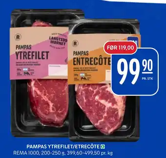Rema 1000 Pampas ytrefilet/etrecôte tilbud