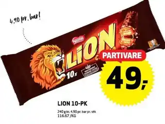 Bunnpris Lion sjokoladebar tilbud