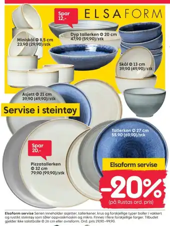 Rusta Elsaform tallerken tilbud