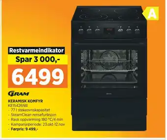 POWER Keramisk komfyr tilbud