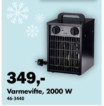 Biltema Varmevifte, 2000 w tilbud