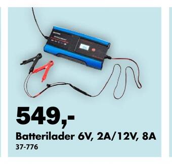 Biltema Batterilader 6v, 2a/12v, 8a tilbud
