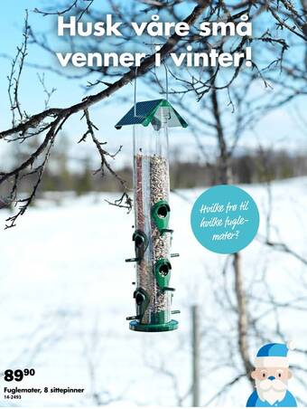 Biltema Fuglemater, 8 sittepinner tilbud