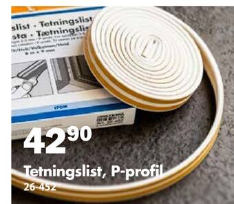 Biltema Tetningslist, p-profil tilbud