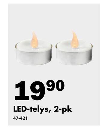 Biltema Led-telys, 2-pk tilbud