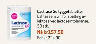 Apotek 1 Lactrase go tyggetabletter tilbud