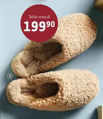 Apotek 1 Tøfler med ull til dame, one size tilbud