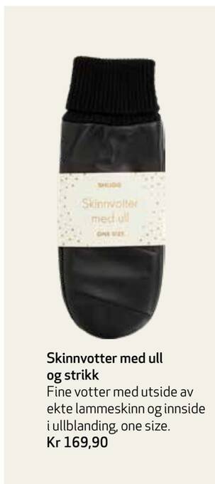 Apotek 1 Skinnvotter med ull og strikk tilbud