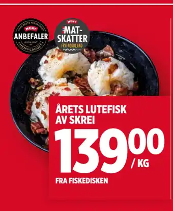 Meny Årets lutefisk av skrei tilbud