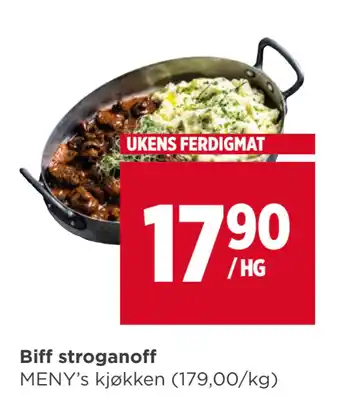 Meny Biff stroganoff tilbud