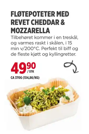 Meny Fløtepoteter med revet cheddar & mozzarella tilbud