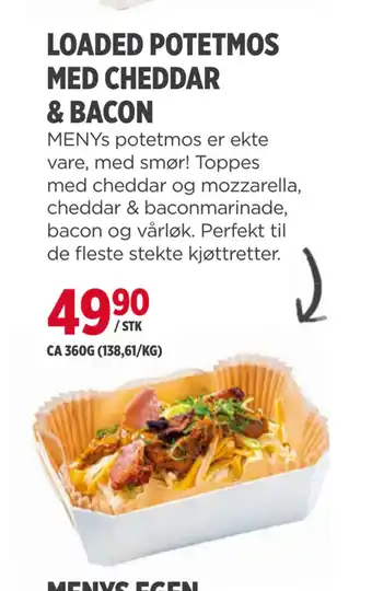 Meny Loaded potetmos med cheddar & bacon tilbud