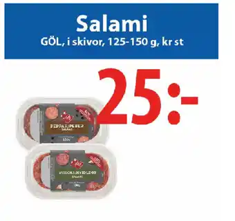 Salami GÖL, i skivor, 125-150 g, kr st