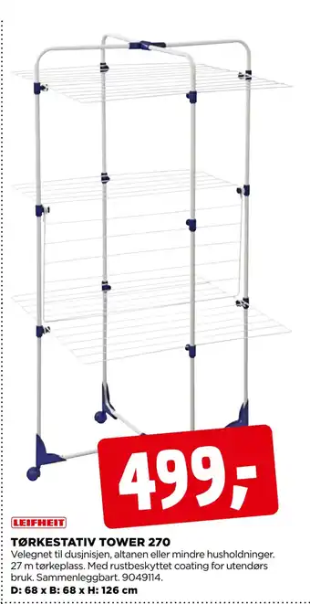jem & fix Tørkestativ tower 270 tilbud
