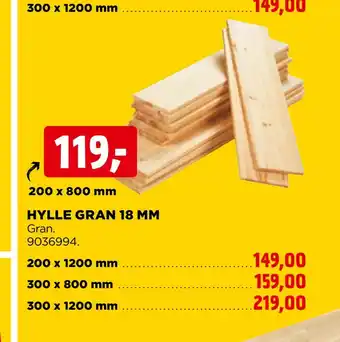 jem & fix Hylle gran 18 mm tilbud