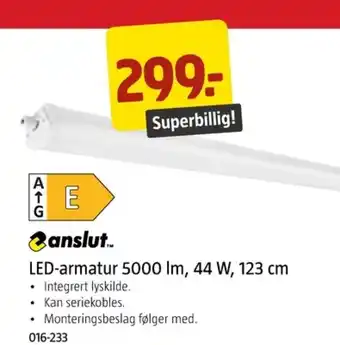 Jula LED-armatur 5000 lm, 44 W, 123 cm tilbud