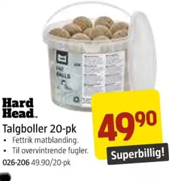 Jula Hard Head Talgboller 20-pk tilbud