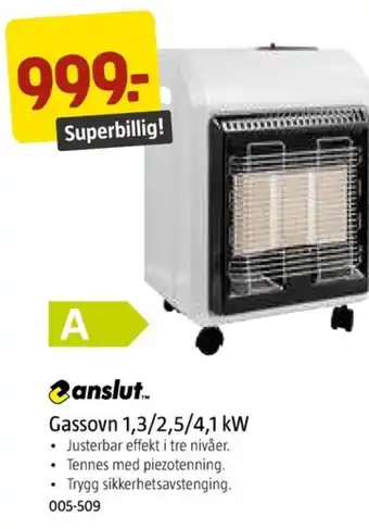 Jula Gassovn 1,3/2,5/4,1 kW tilbud