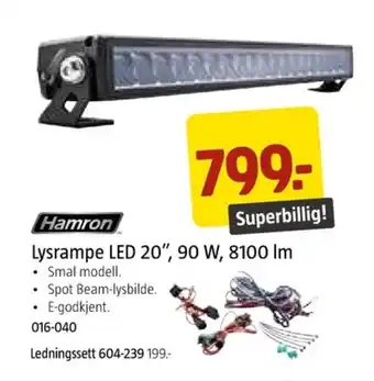 Jula Hamron Lysrampe LED 20", 90 W, 8100 Im tilbud