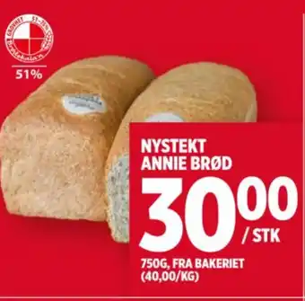 Meny NYSTEKT ANNIE BRØD tilbud