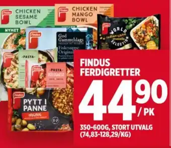 Meny FINDUS FERDIGRETTER tilbud
