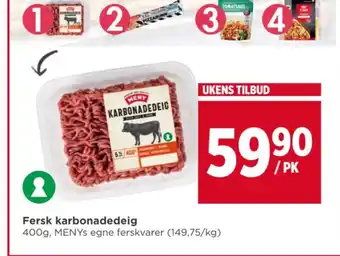 Meny Fersk karbonadedeig tilbud