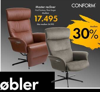 Fagmøbler Master recliner tilbud