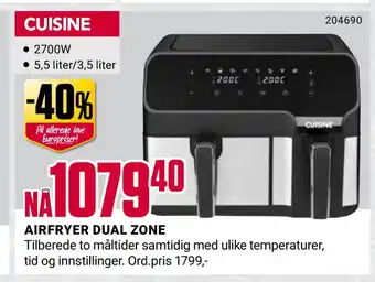 Europris Airfryer dual zone tilbud