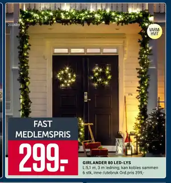 Europris Girlander 80 led-lys tilbud
