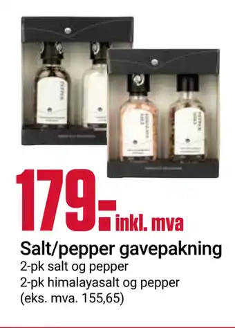 Europris Salt/pepper gavepakning tilbud