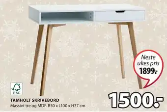 JYSK Tamholt skrivebord tilbud