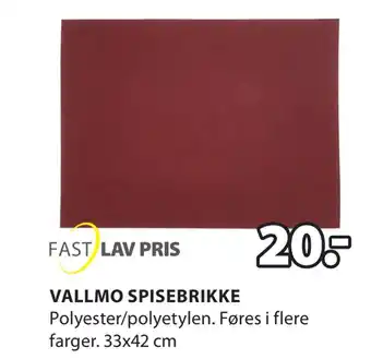 JYSK Vallmo spisebrikke tilbud