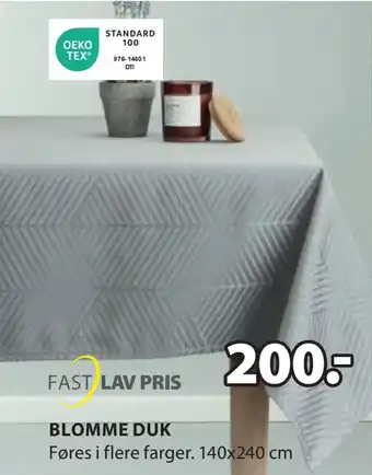 JYSK Blomme duk tilbud