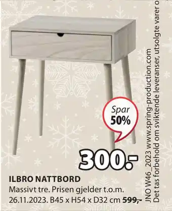 JYSK Ilbro nattbord tilbud