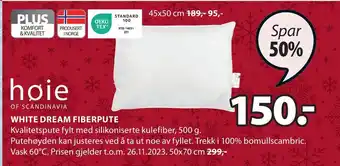 JYSK White dream fiberpute tilbud