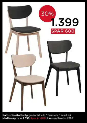 Møbelringen Kato spisestol tilbud