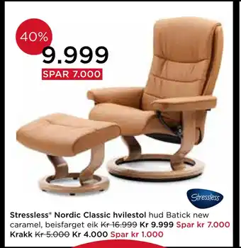 Møbelringen Stressless nordic classic hvilestol tilbud