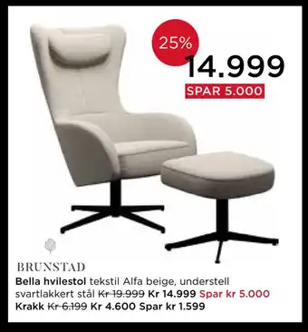 Møbelringen Bella hvilestol tilbud