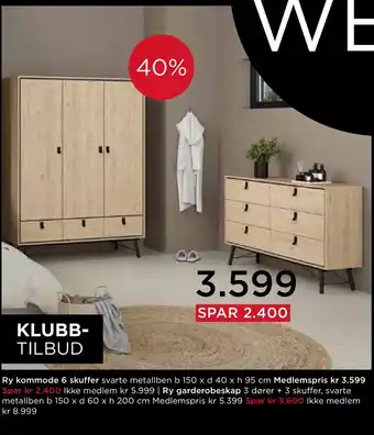 Møbelringen Ry kommode 6 skuffer tilbud