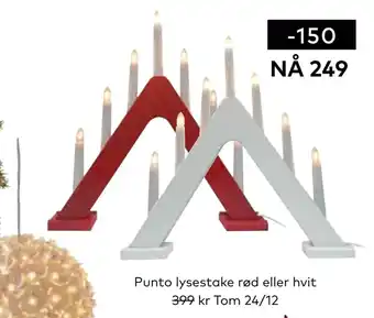 Skeidar Punto lysestake rød eller hvit tilbud