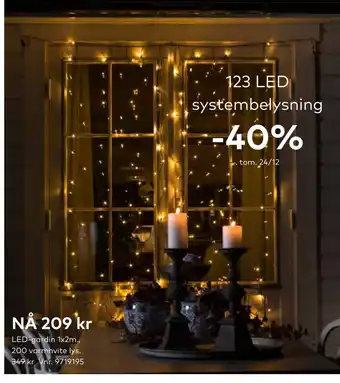 Skeidar Led-gardin 1x2m tilbud
