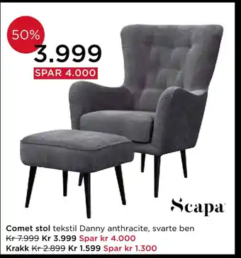 Møbelringen Comet stol tilbud