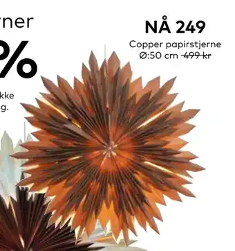 Skeidar Copper papirstjerne ø:50 cm tilbud