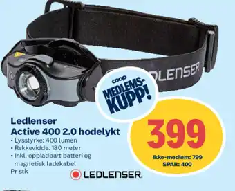 Coop Extra Ledlenser Active 400 2.0 hodelykt tilbud