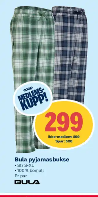 Coop Extra Bula pyjamasbukse tilbud
