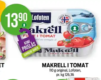 Kiwi MAKRELL I TOMAT 110 g Lofoten tilbud