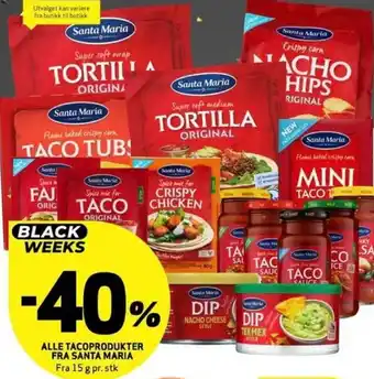 Bunnpris ALLE TACOPRODUKTER FRA SANTA MARIA tilbud